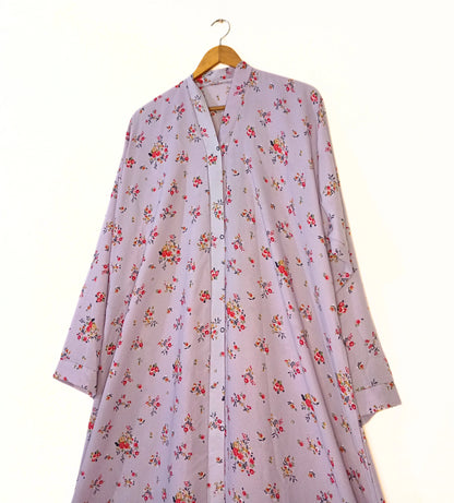 Pastel Petals Front Open Abaya