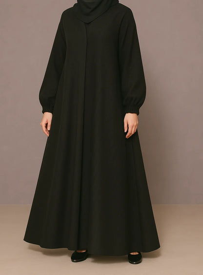 Front Open Black Zarri Abaya
