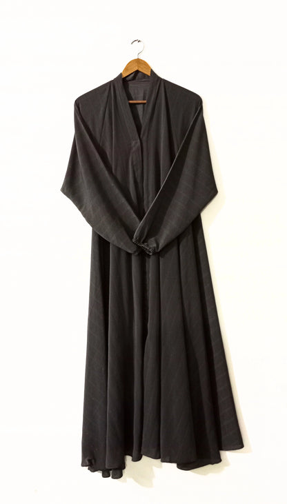 Light Grey Front Open Zarri Abaya