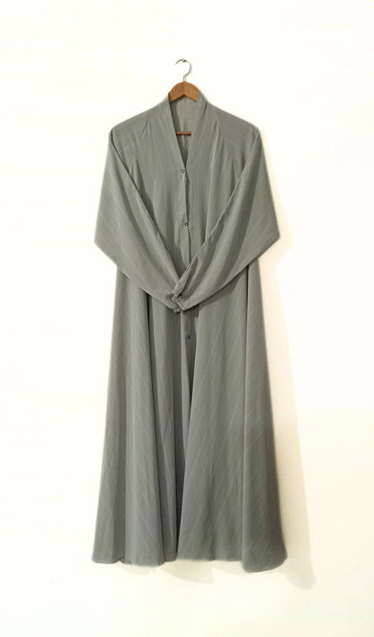 Sage Green Long Flair Zarri Abaya