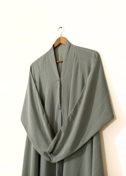 Sage Green Long Flair Zarri Abaya