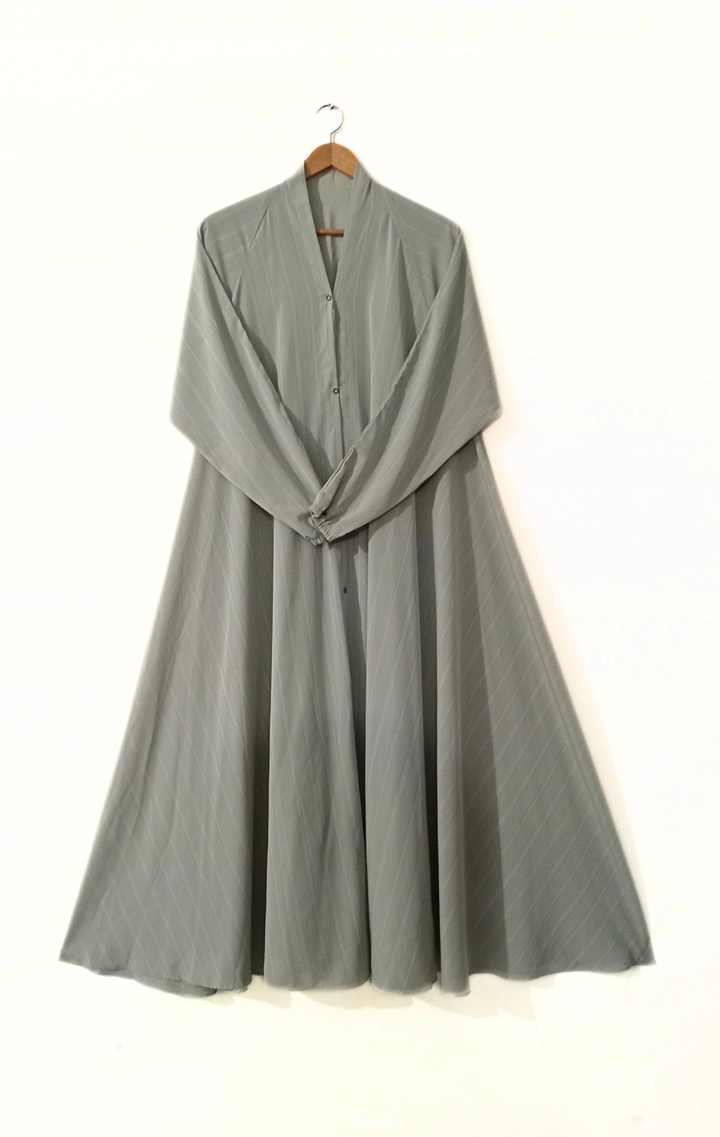 Sage Green Long Flair Zarri Abaya