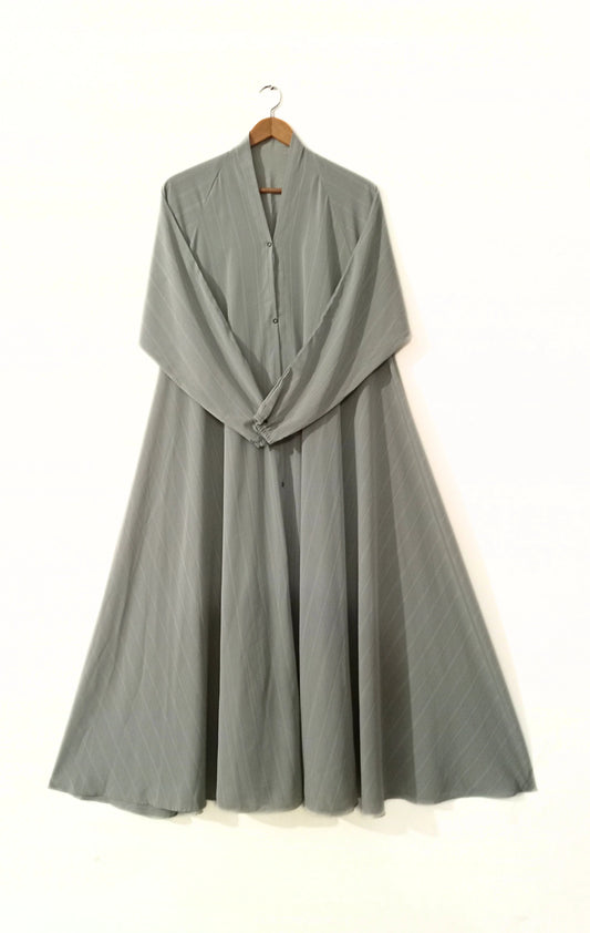 Sage Green Long Flair Zarri Abaya