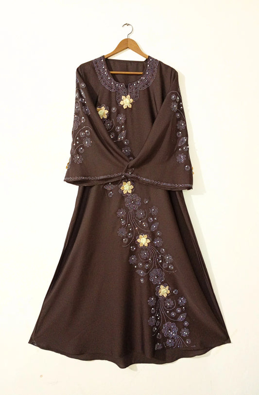 Moonlight Veil Abaya - Brown
