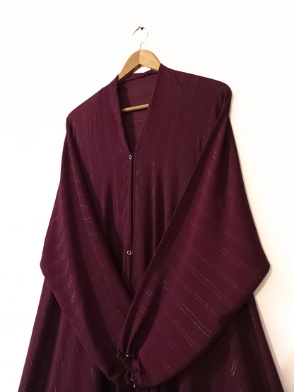 Front Open Red Maroon Zarri Abaya