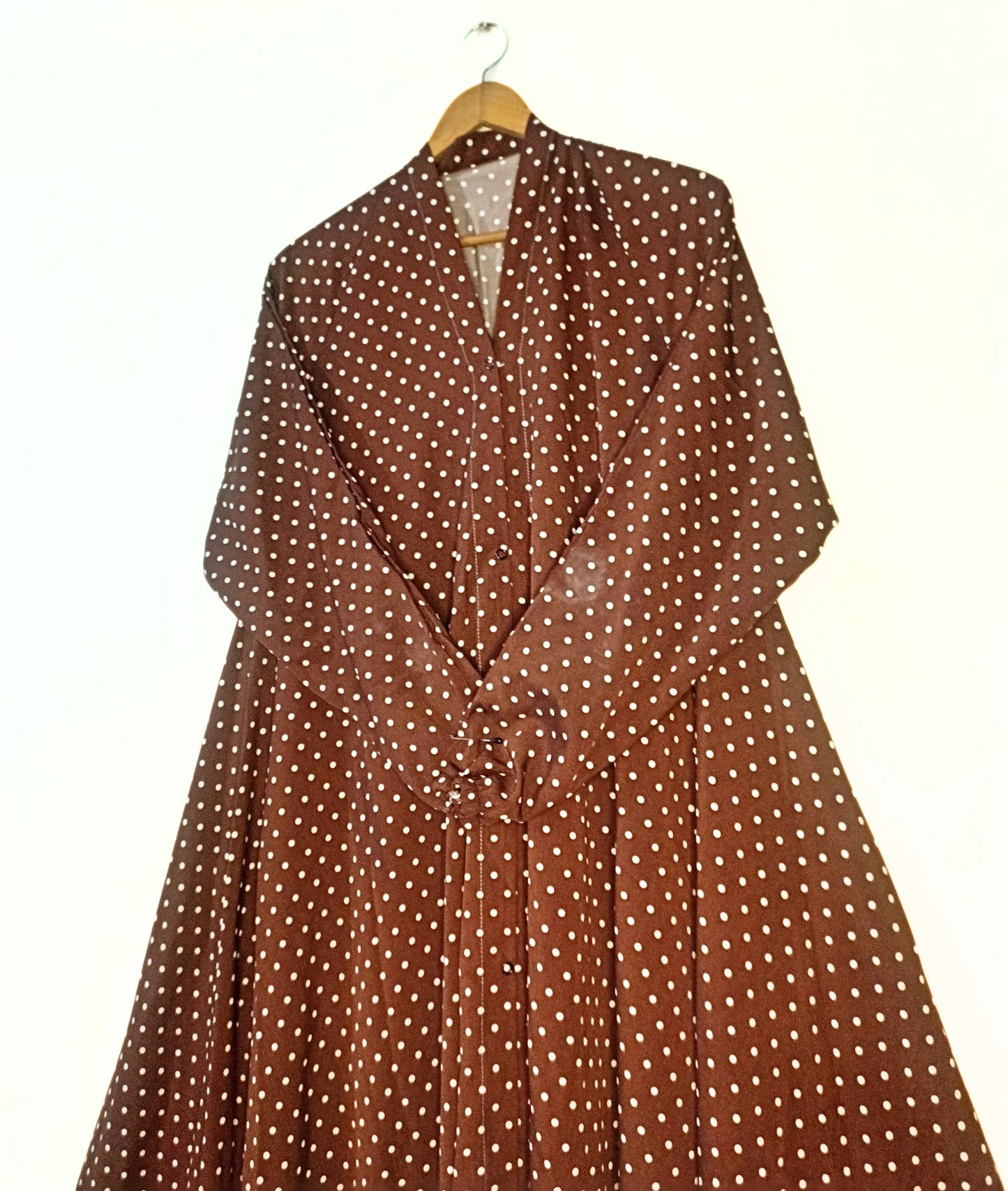 Polka Pop Front Open Long Flair Abaya