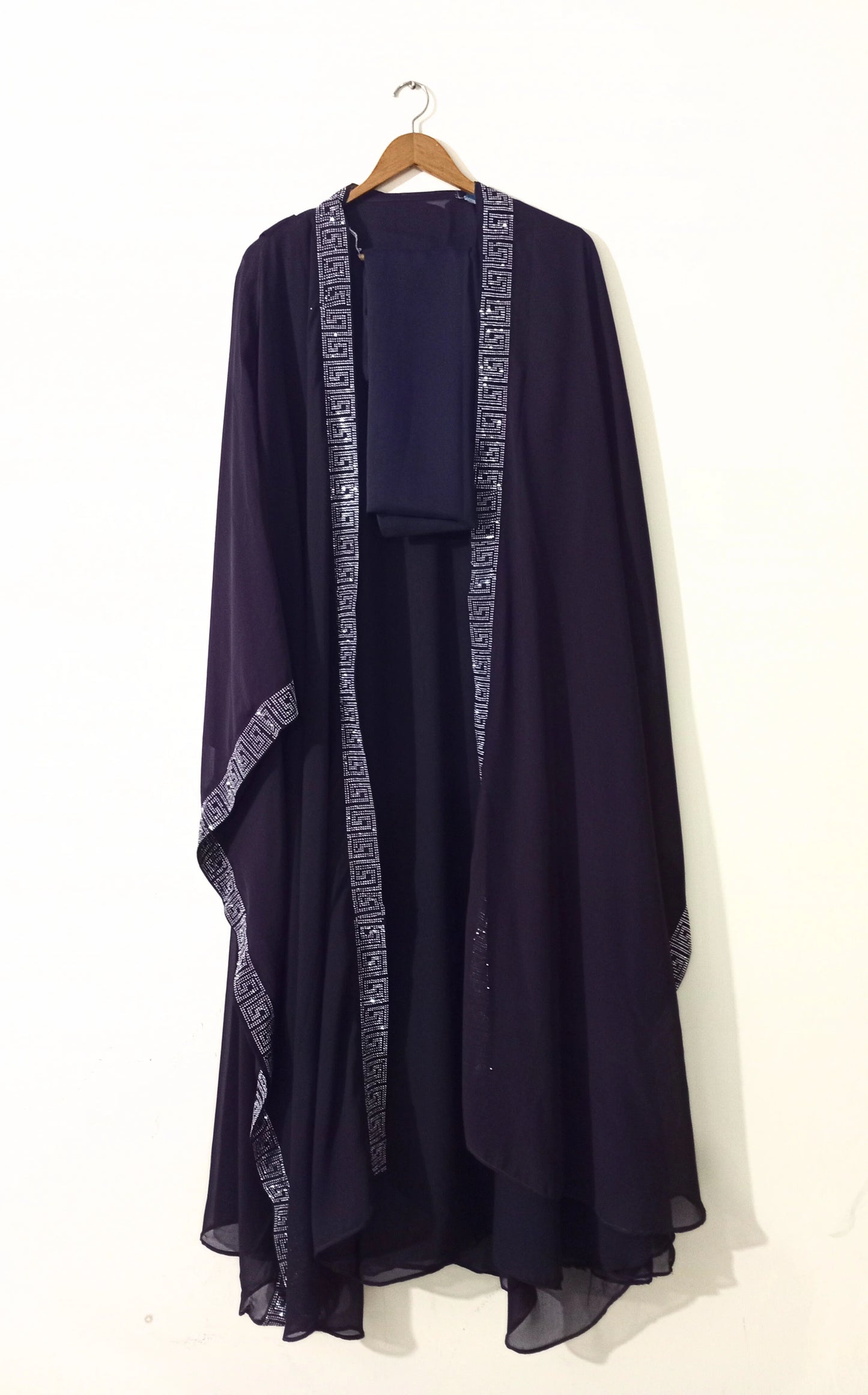 Ottoman Grace Abaya With Staller - Magenta Purple