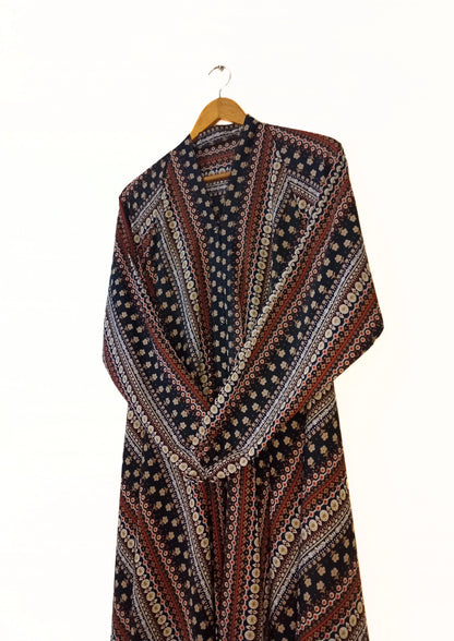 Rustic Rhythm Front Open long Flair Abaya