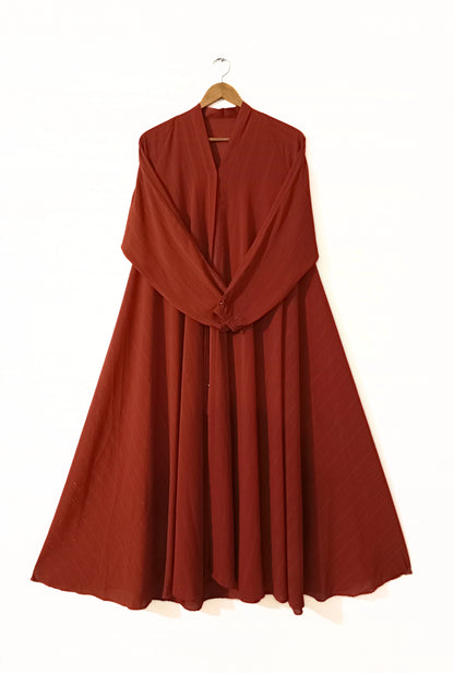 Front Open Zarri Abaya - Rust