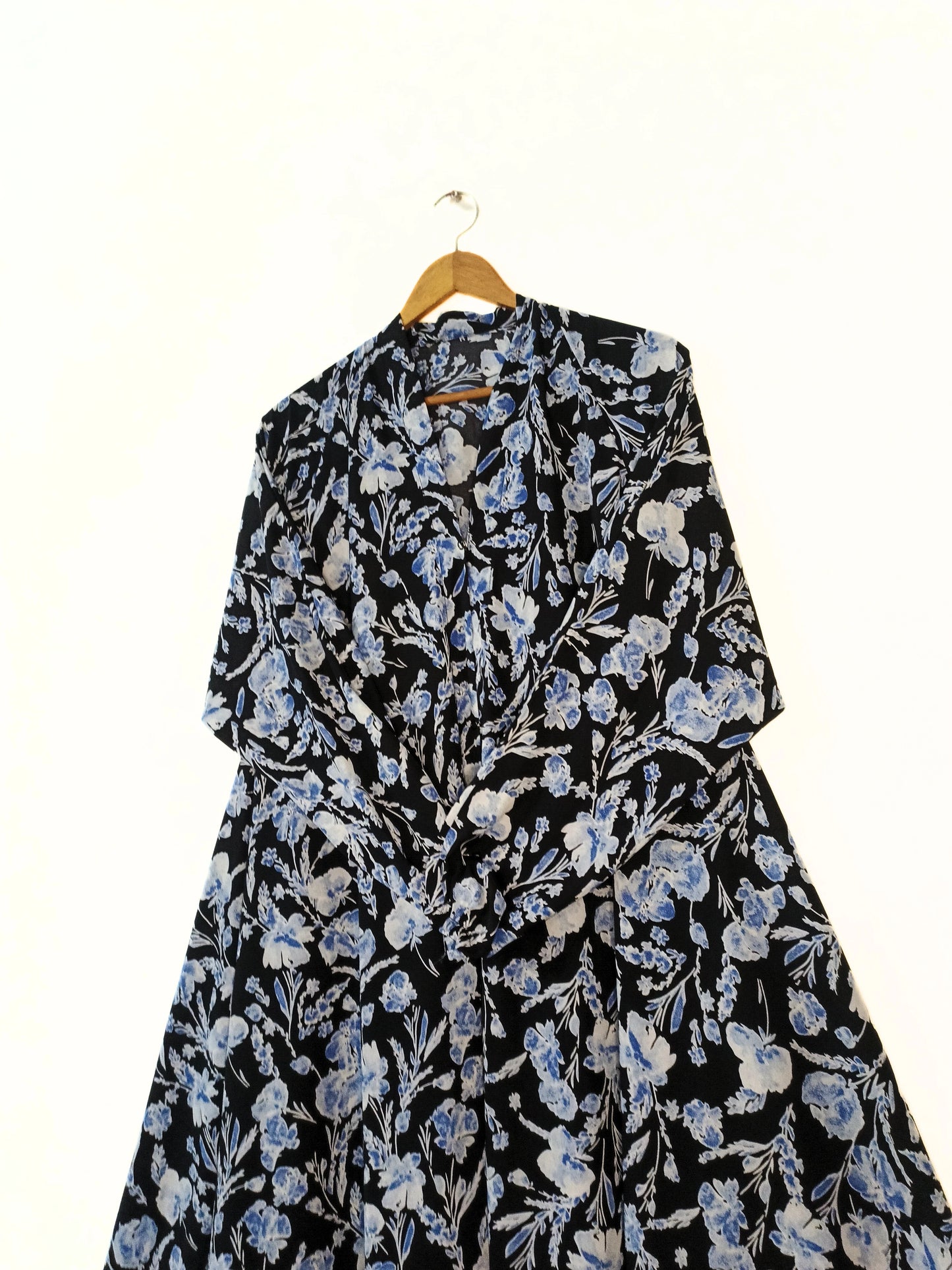 Twilight Petals Front Open Long Flair Abaya