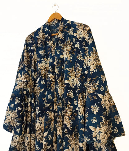 Golden Ivy Front Open Long Flared Abaya