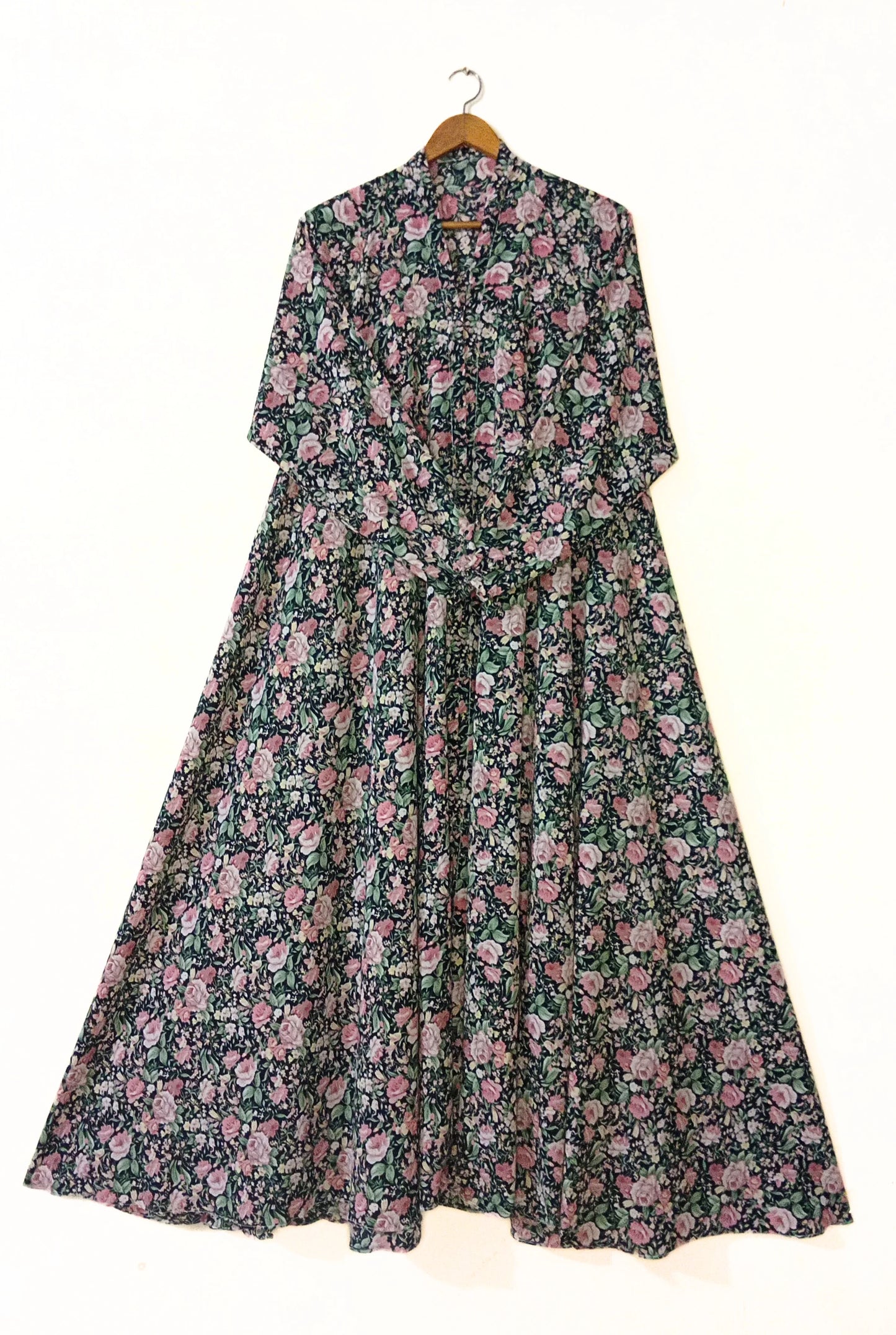 Rose Trail Front Open Long Flair Abaya
