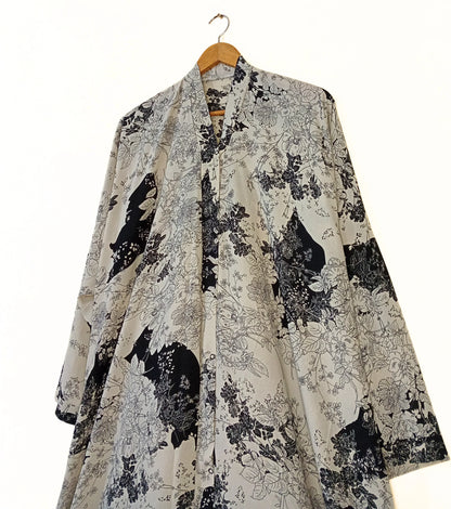 Muted Leaf Front Open Abaya