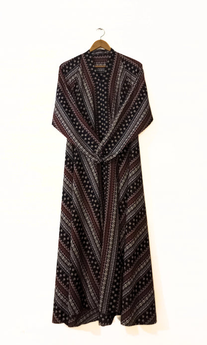 Rustic Rhythm Front Open long Flair Abaya