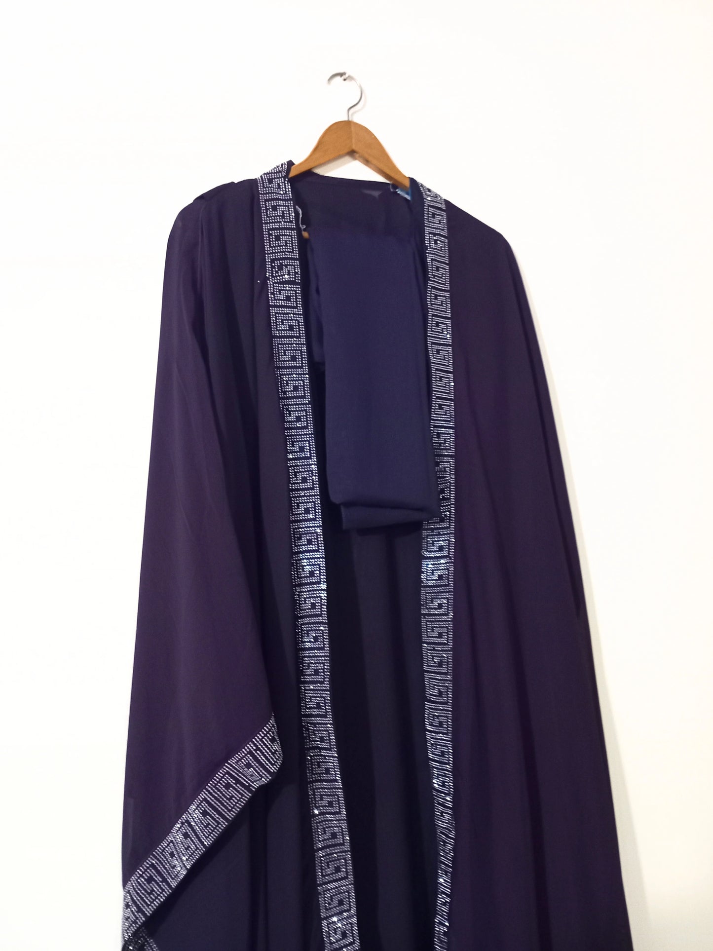 Ottoman Grace Abaya With Staller - Magenta Purple