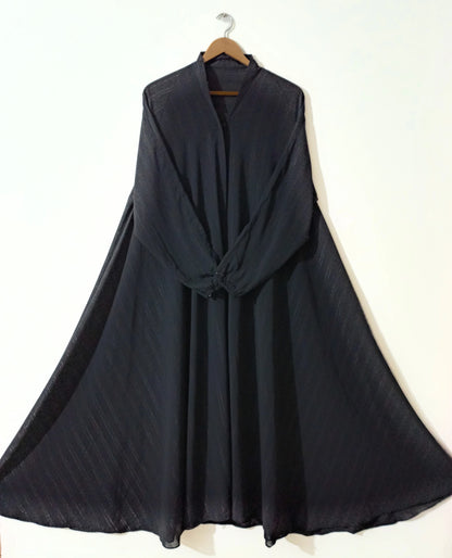 Front Open Black Zarri Abaya