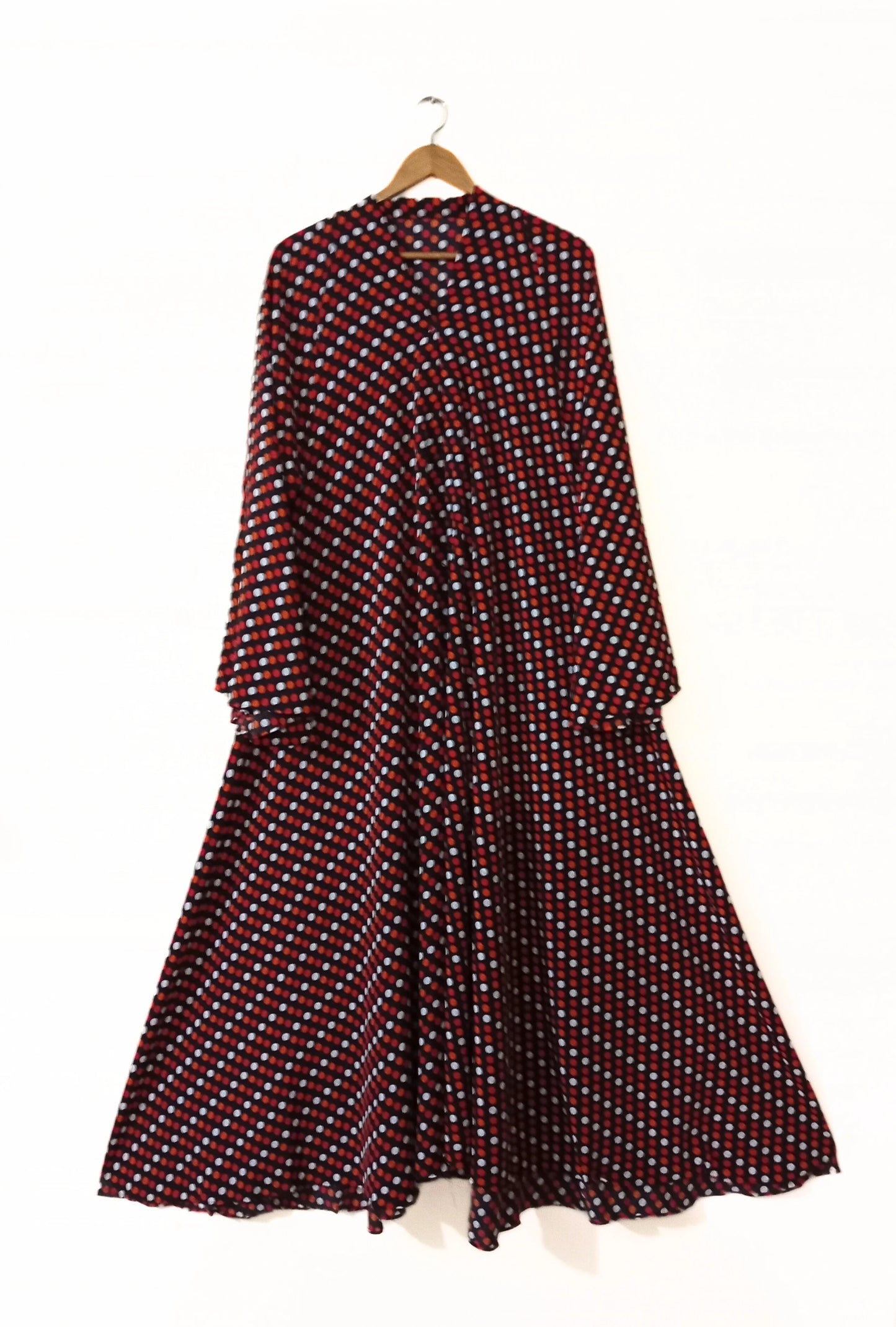 Polka Dot Pattern Long Flair Abaya
