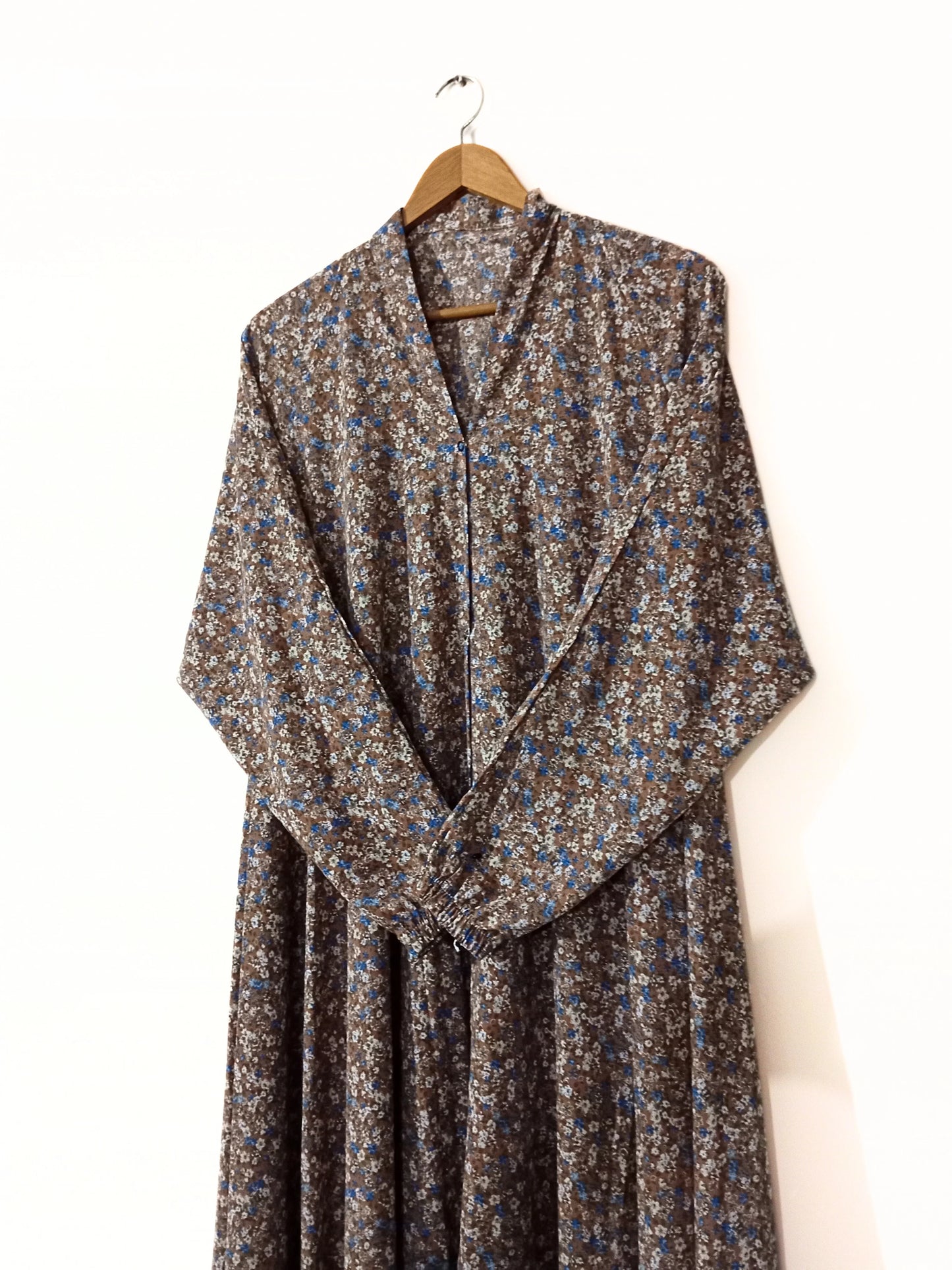 Earth Bloom Floral Front Open Long Flair Abaya