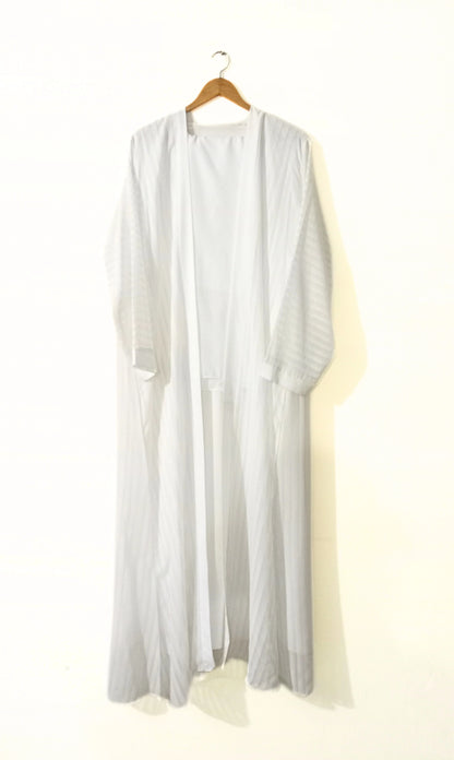 White Gown Style Abaya with Staller