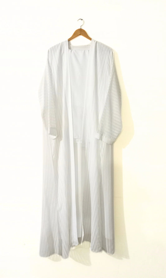 White Gown Style Abaya with Staller