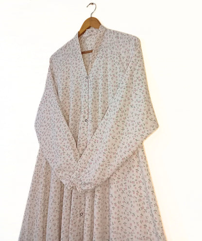 Serene Petal Front Open Long Flair Abaya