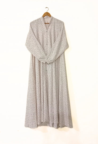 Serene Petal Front Open Long Flair Abaya