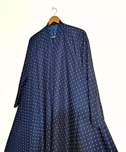 Sapphire Dot Front Open Long Flared Abaya