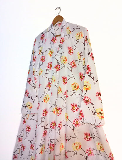 Sunlit Garden Front Open Long Flared Abaya