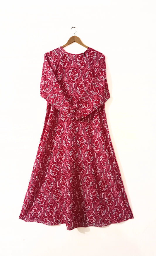 Crimson Bloom Maxi Abaya