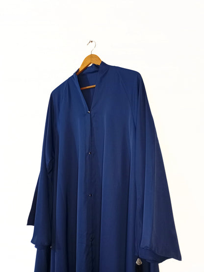Midnight Blue Front Open Long Flair Nidha Abaya