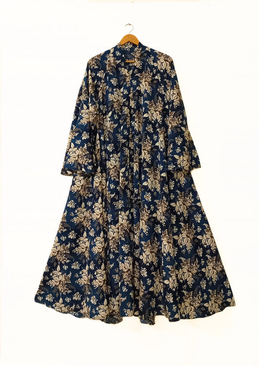 Golden Ivy Front Open Long Flared Abaya
