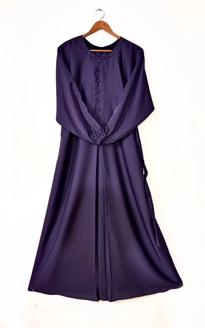 Eggplant Nidha Abaya With Belt
