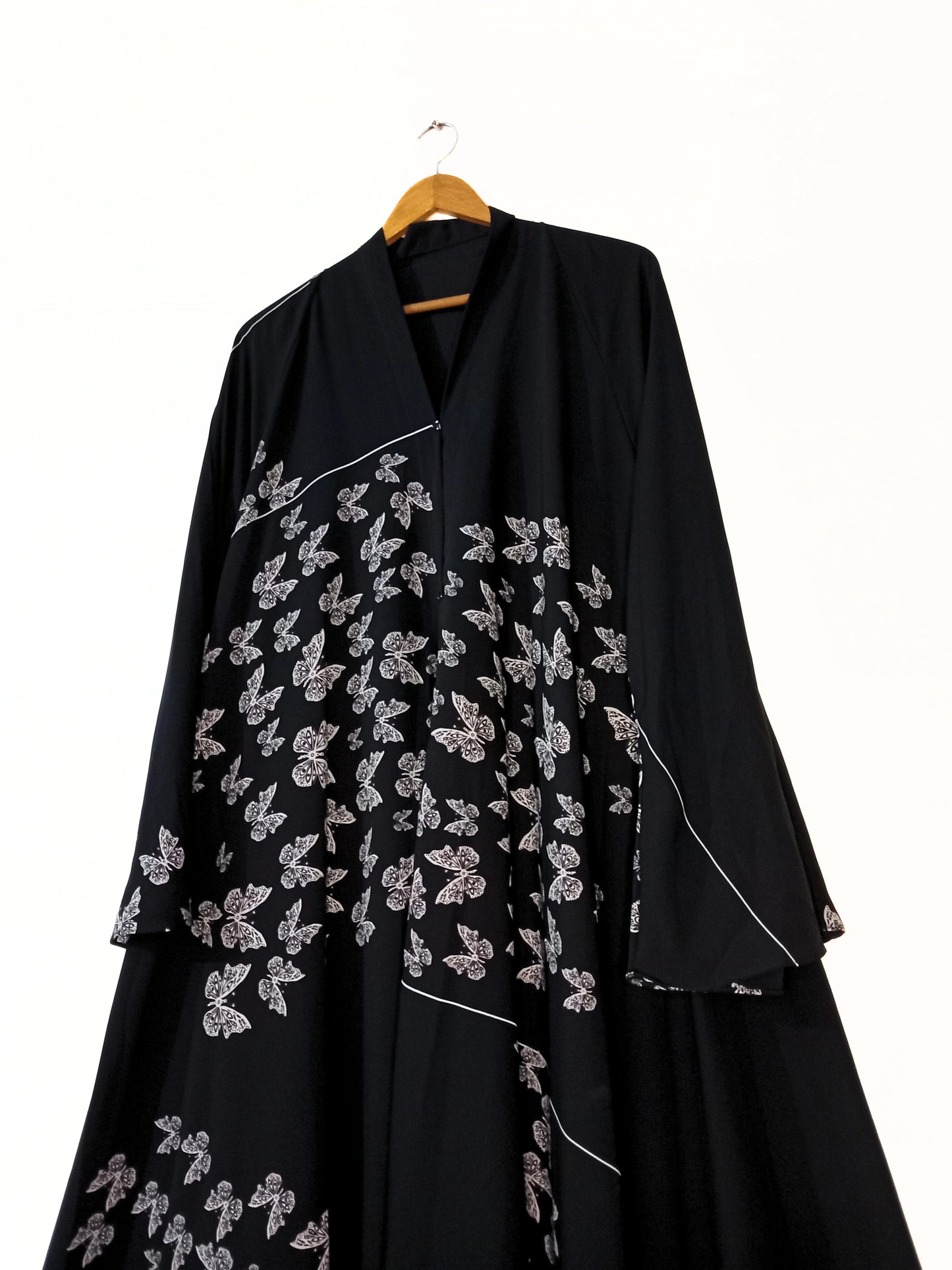 Butterfly Garden Front Open Long Flair Abaya