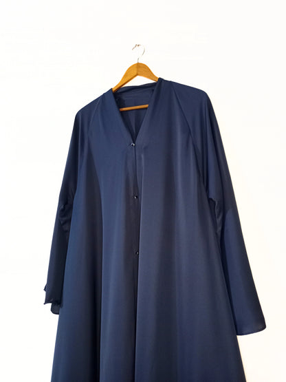 Ash Grey Front Open long Flair Nidha Abaya