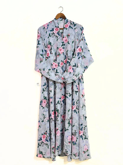 Roseline Front Open Long Flair Abaya