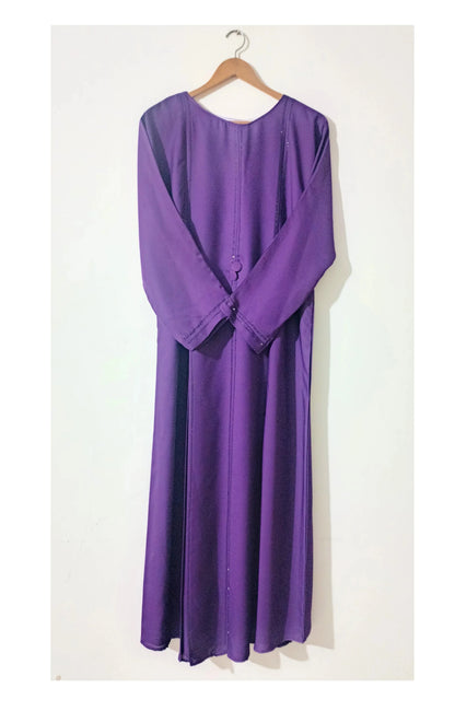 Purple Long Flare Nidha Abaya