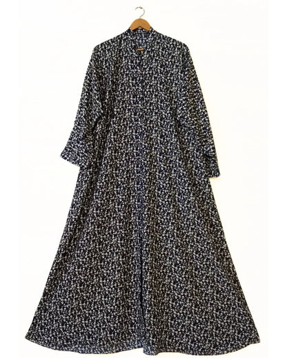 Inky Meadows Front Open Abaya
