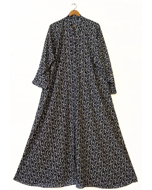 Inky Meadows Front Open Abaya