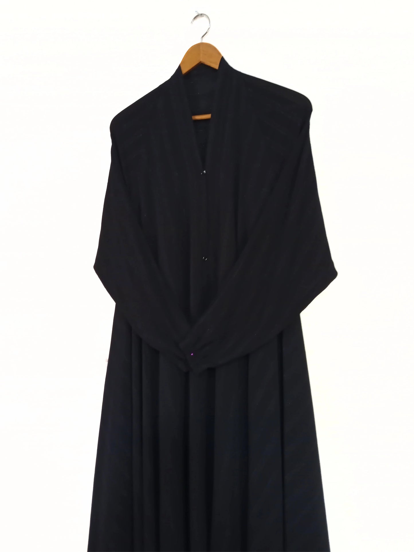Front Open Black Zarri Abaya
