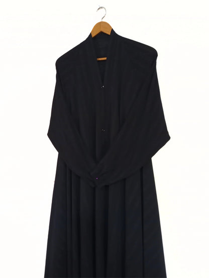 Front Open Black Zarri Abaya