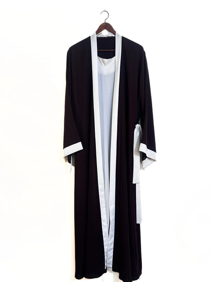 Gown Style Abaya With Attached Inner - Dark Brown