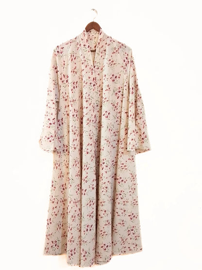 Petal Charm Front Open Long Flair Abaya