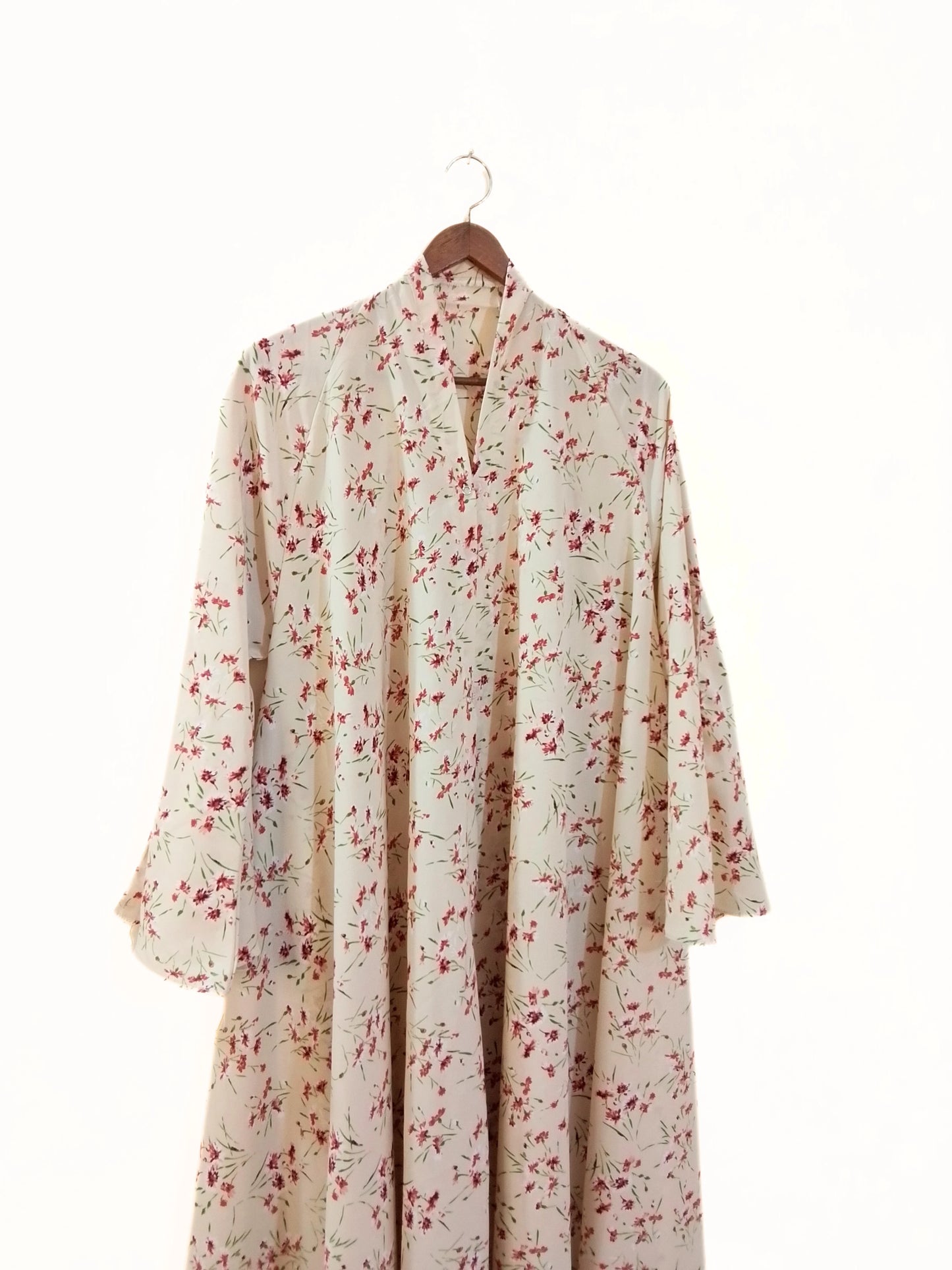 Petal Charm Front Open Long Flair Abaya