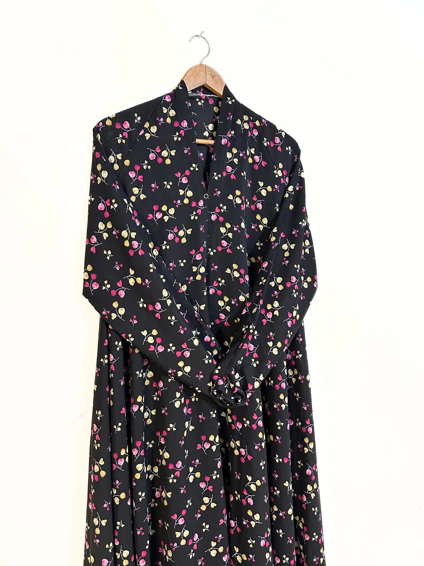 Midnight Berry Front Open Long Flair Abaya