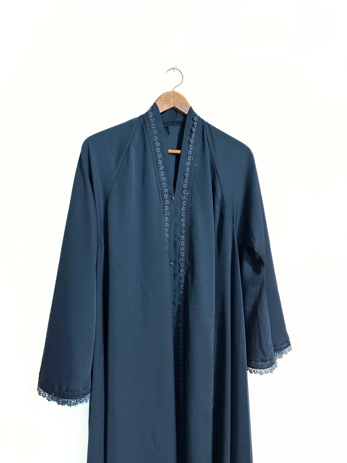 Zinc Colour Nidha Abaya With Full Lace Work