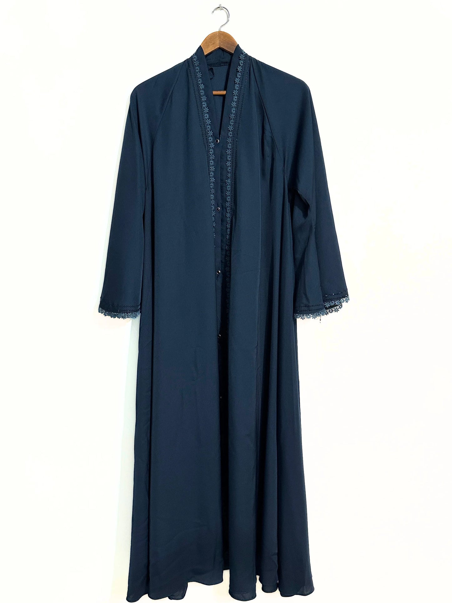 Zinc Colour Nidha Abaya With Full Lace Work