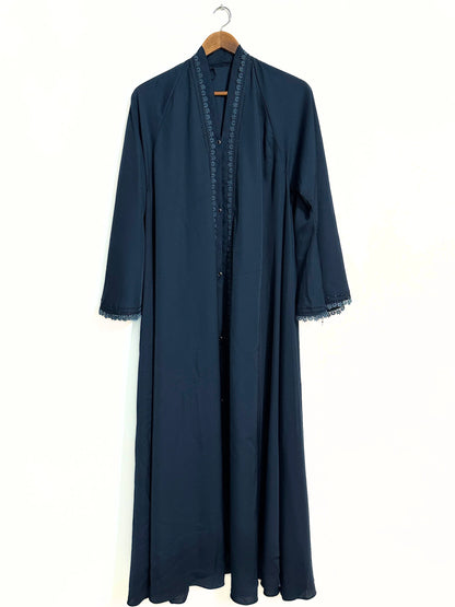 Zinc Colour Nidha Abaya With Full Lace Work