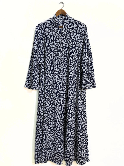Black Noir Front Open Long Flair Abaya