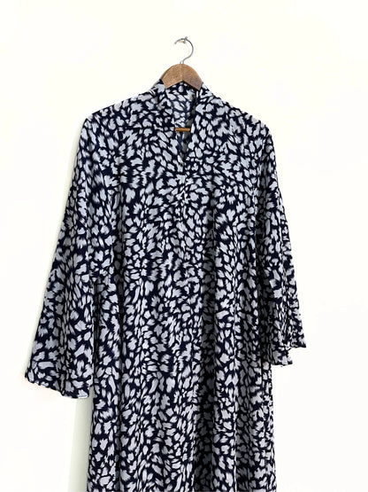 Black Noir Front Open Long Flair Abaya