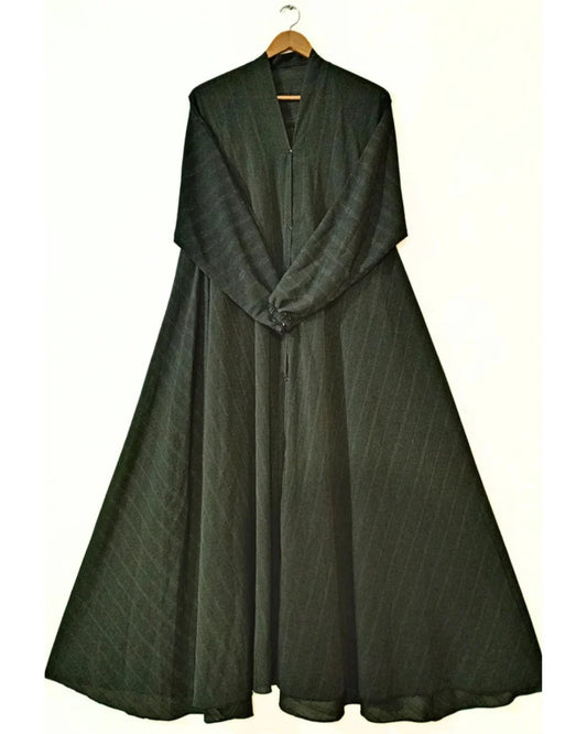 Mehendi Green Front Open Zarri Abaya